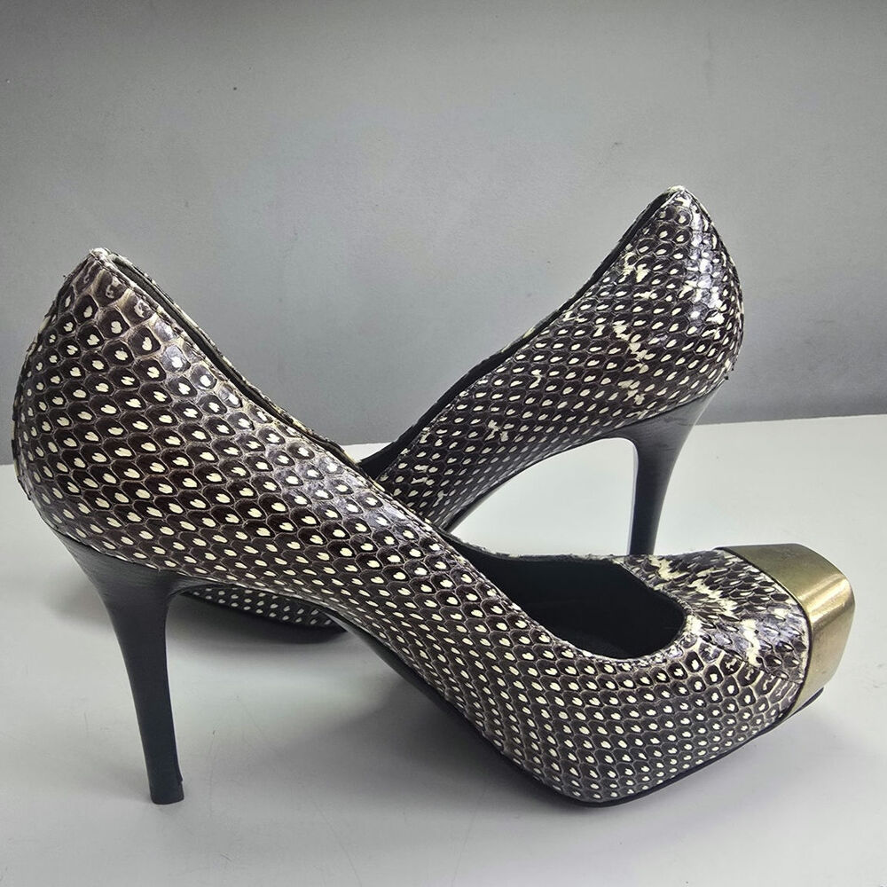 Alexander Mcqueen Python Pumps With Gold Toe Plat… - image 6